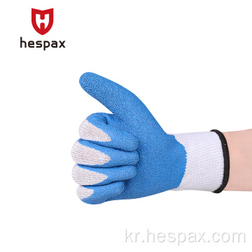 Hespax Latex Crinkle Safety Gloves 고무 수유 오일 방지